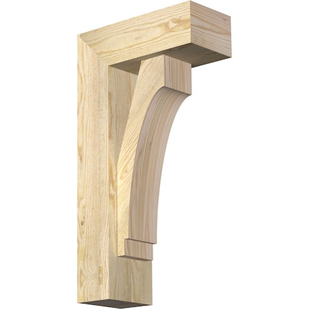 Ekena Millwork Imperial Block Rough Sawn Bracket w/ Offset Brace, Douglas Fir, 6"W x 14"D x 26"H BKT0604X14X26IMP05RDF
